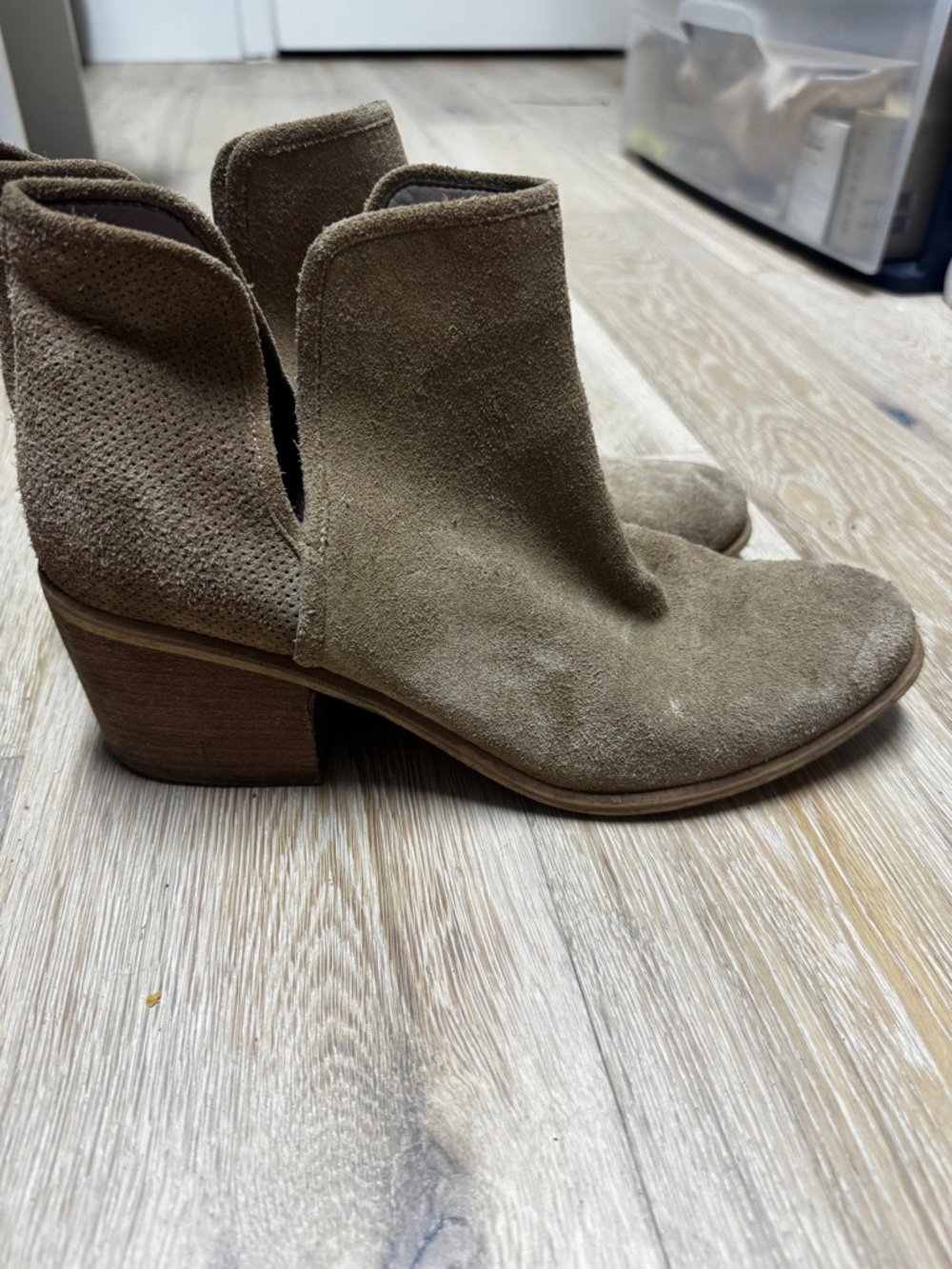bp. Suede Ankle Booties in Taupe Brown